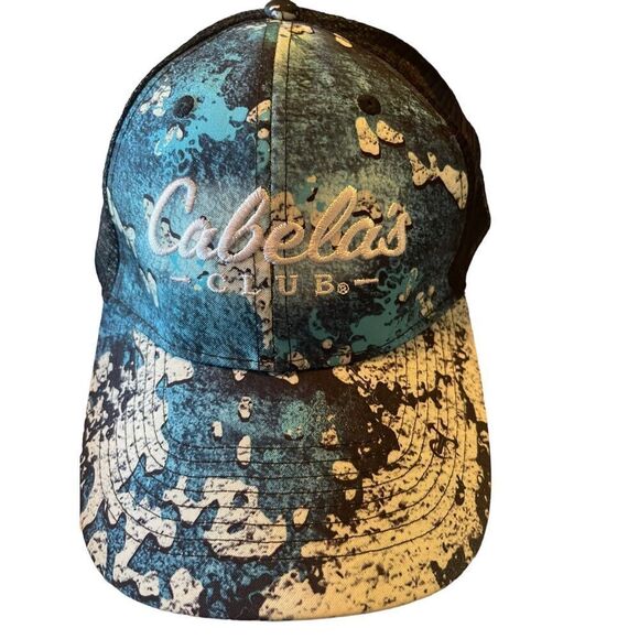 Cabela's Club Men's Camouflage Mesh Back Adjustable Snapback Hat Black One Size - Picture 1 of 7